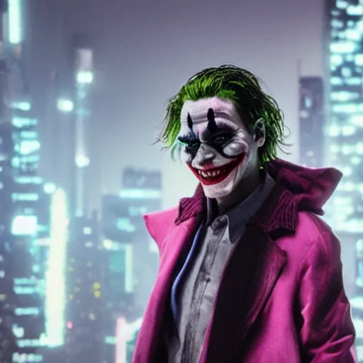 Prompt: Cyberpunk Joker, Film Still