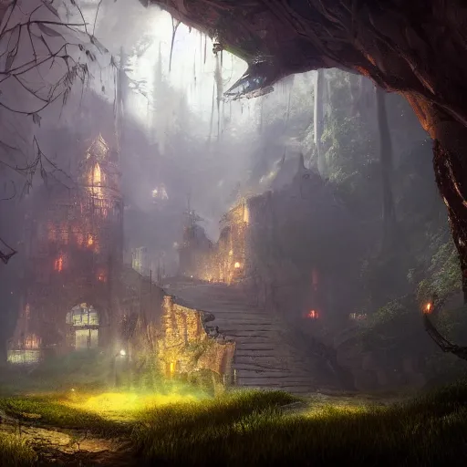 Image similar to Fantasy environment, digital art, unreal engine 5, 4k