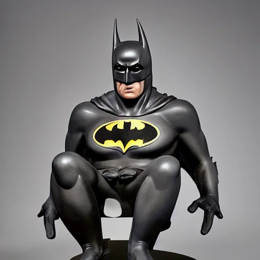 Image similar to an sculpture by Jeff Koons about Batman