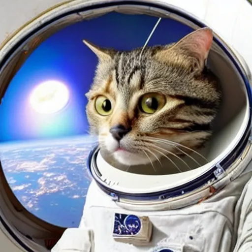 Prompt: an astronaut cat on an airplane