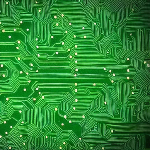 Image similar to a digital leaf made of circuit board