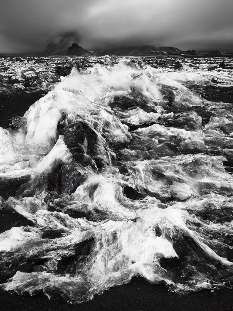 Image similar to chaos in the nature of iceland, by geert goiris, award - winning photography, concept art