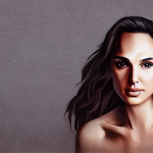 Image similar to portrait of gal gadot or natalie portman by greg ruthkowski