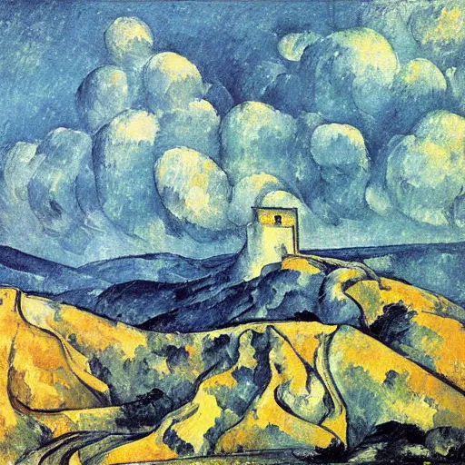 Prompt: mont ventoux, by cezanne