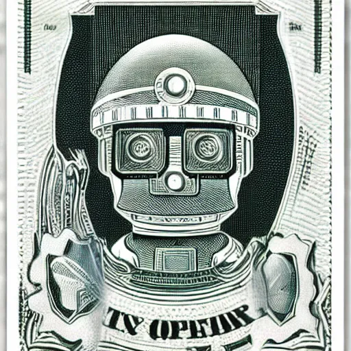 Image similar to robot intaglio banknote