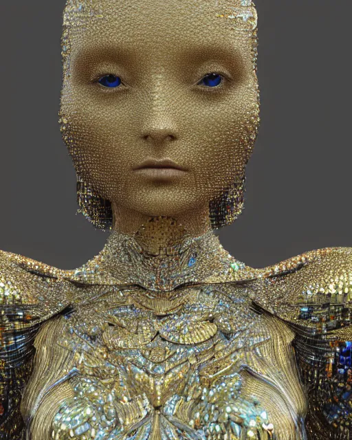 Image similar to a highly detailed metahuman 4 k close up render of an alien goddess bella hadid monument in iris van herpen dress schiaparelli in diamonds crystals swarovski and jewelry iridescent in style of alphonse mucha gustav klimt trending on artstation made in unreal engine 4