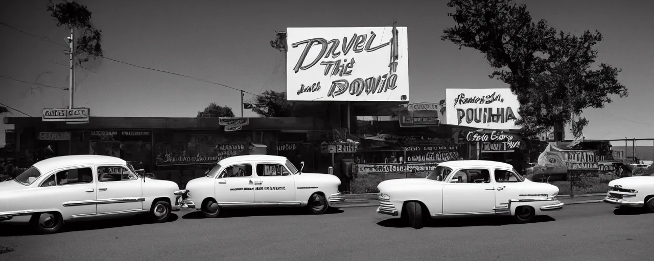 Prompt: 1 9 5 0 s drive in spaghetti movie, in the style of michael kenna, kodachrome,