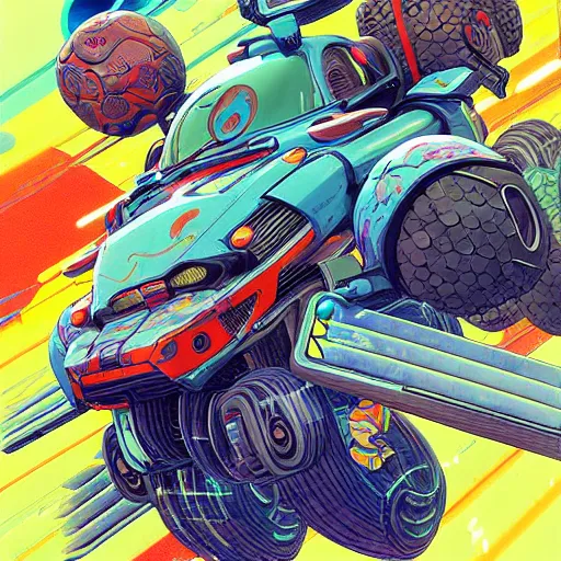 Prompt: prompt : rocket league soft light painted by james jean and katsuhiro otomo and erik jones, inspired by akira anime, smooth face feature, intricate oil painting, high detail illustration, sharp high detail, manga and anime 1 9 9 9