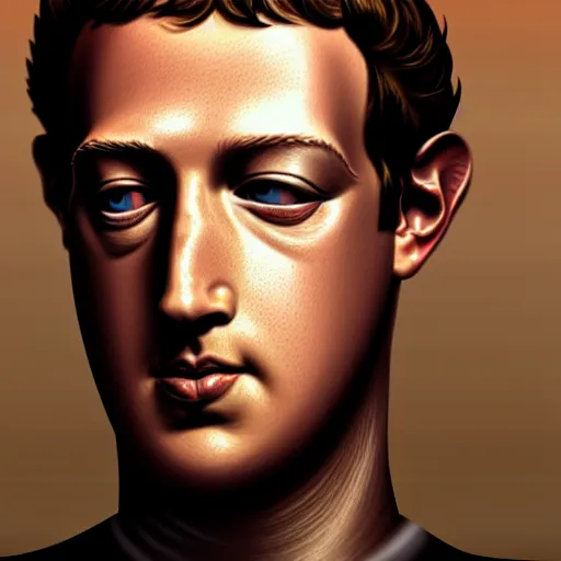 Image similar to Mark Zuckerberg, closeup, D&D, fantasy, intricate, elegant, highly detailed, digital painting, artstation, concept art, matte, sharp focus, illustration