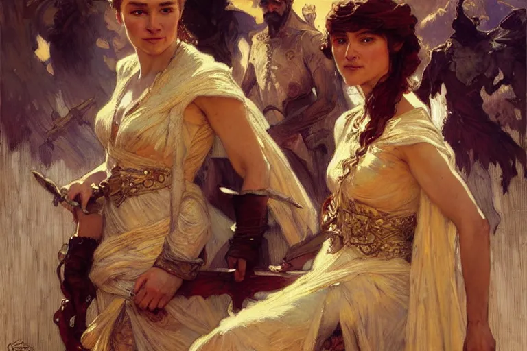 Prompt: game of thrones, painting by gaston bussiere, craig mullins, j. c. leyendecker, greg rutkowski, alphonse mucha