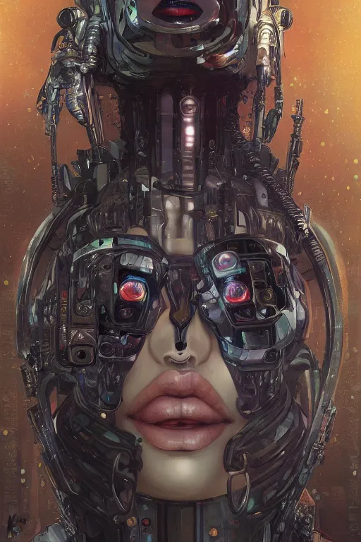 Image similar to portrait of an Alien, cyberpunk, Warhammer, highly detailed, artstation, illustration, art by Gustav Klimt and Range Murata and Ilya Kuvshinov and Sakimichan