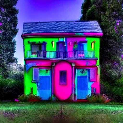 Prompt: psychadelic house