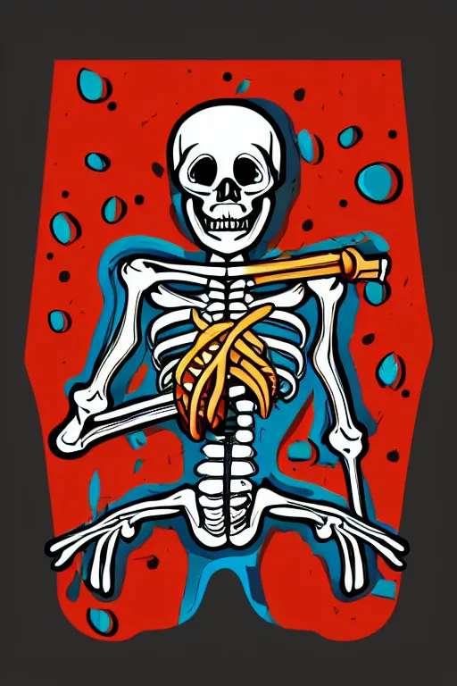 Image similar to A portrait of a skeleton that is a gangster, sticker, colorful, illustration, highly detailed, smooth and clean vector curves, no jagged lines, vector art, smooth