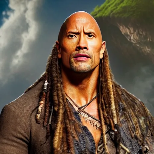 Image similar to Dwayne Johnson in Pirates of the Caribbean detail 4K quality super realistic