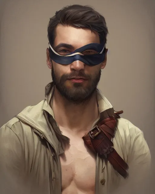 portrait of a clever male thief with an eye mask, | Stable Diffusion ...