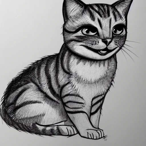 Image similar to drawing of a cat created by walt disney high details, trending on Artstation