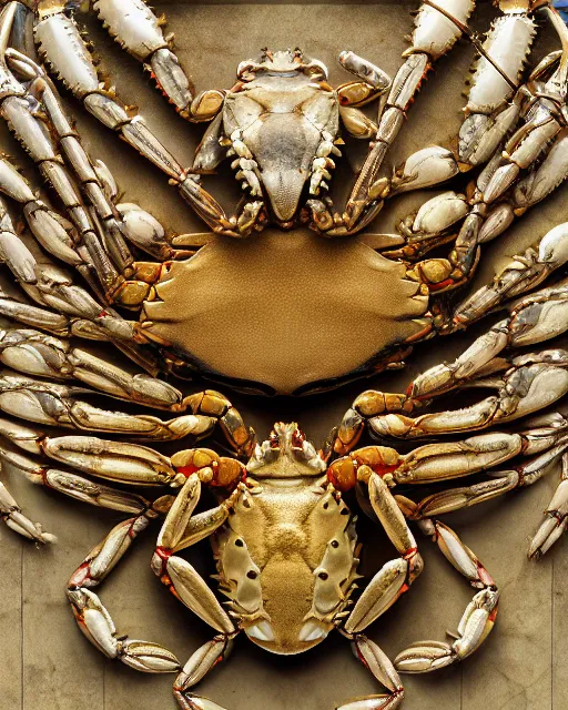 Prompt: symmetry, intracate marble bas relief sculpture, gold wire inlay, thousands of crabs crabs crabs crabs crabs crabs, spiders, snakes, highly detailed, octane, 8 k, hdr, hr geiger, ridley scott, alphonse mucha, trending on artstation