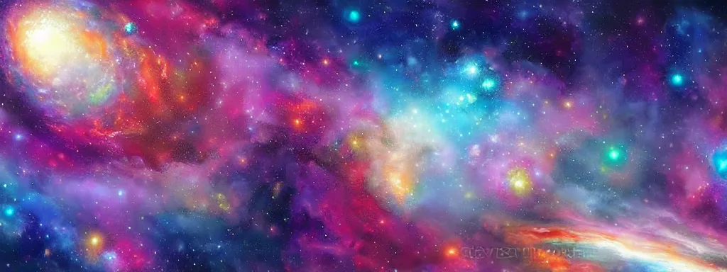 Prompt: beautiful realistic cosmic space, highly detailed, digital painting
