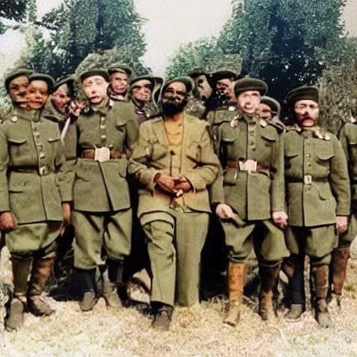 Image similar to snoop dogg and jesus as world war 1 soldiers