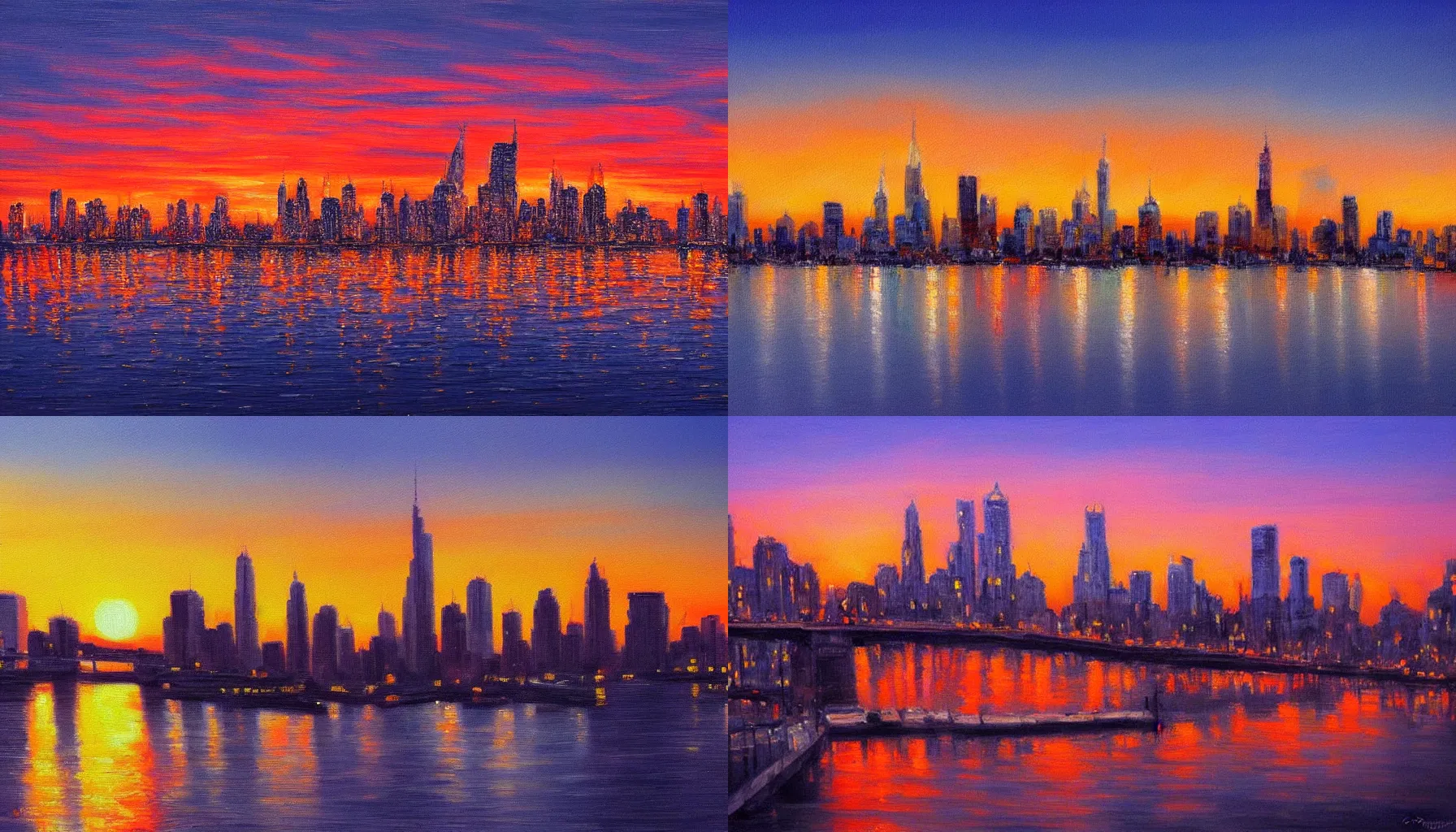 Prompt: beautiful cityscape at sunset by christian dimitrov, detailed, masterpiece