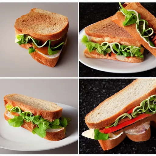 Prompt: a bone sandwich, cookbook photo