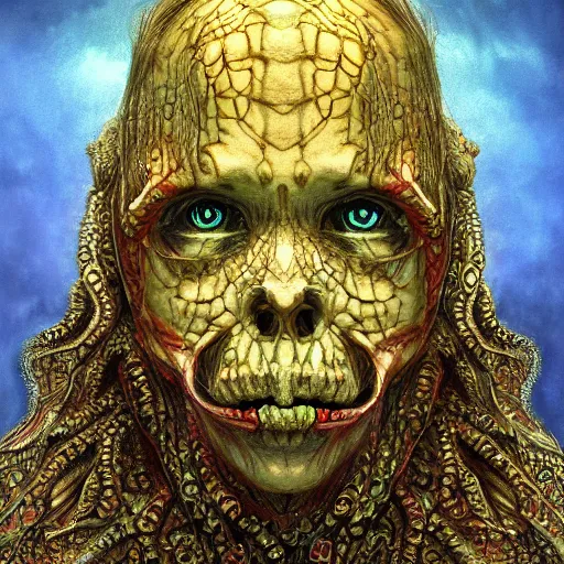 Image similar to mikhail gorsheniov became bloody ugly lovecraftian degenerate abomination, photo - realistic, color image, 2 k, highly detailed, occult art, fractal structure