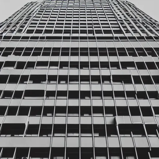 Image similar to a tall building with lots of windows in it, unsplash, brutalism, constructivism, matte photo, minimalist