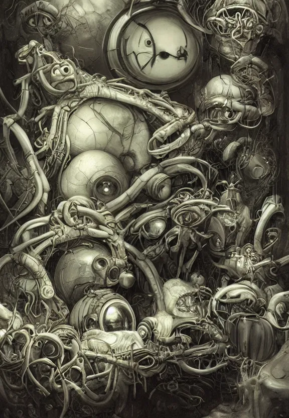 Image similar to simplicity, elegance, medical machinery, cameras lenses, animal skulls, radiating, minimalist environment, by ryan stegman and hr giger and esao andrews and maria sibylla merian eugene delacroix, gustave dore, thomas moran, the movie the thing, pop art, street art, graffiti, saturated, in the style of image comics