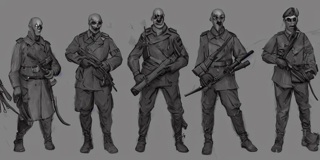 Image similar to Third Reich soldiers as very evil vampires, digital art, game concept art, Artstation