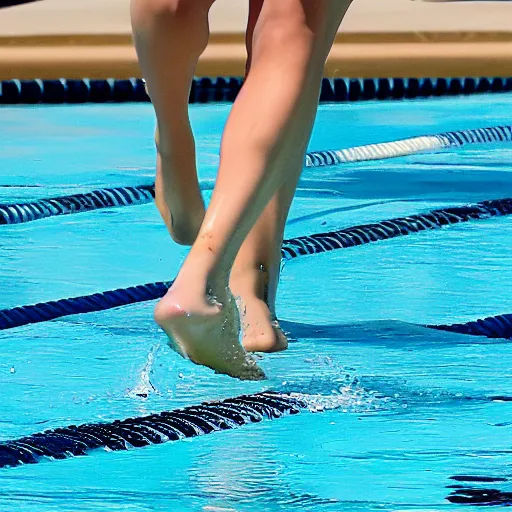 Image similar to Taylor Swift walking on the surface of a swimming pool