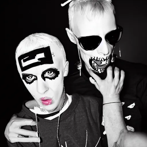 Image similar to blank & white characters, cute, zeff, die antwoord