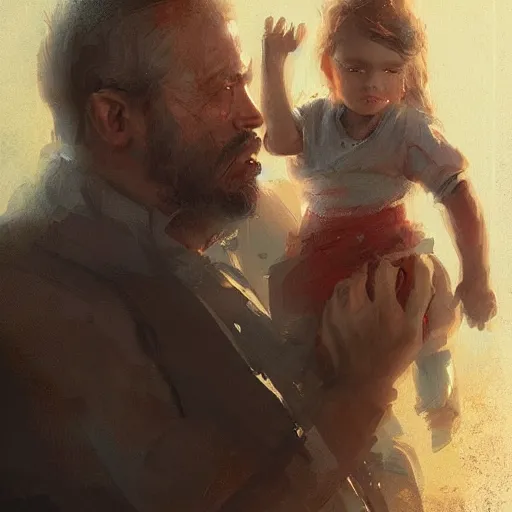 Prompt: portrait of a great father by greg rutkowski