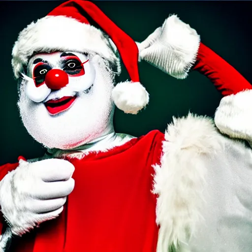 Prompt: santa as a clown