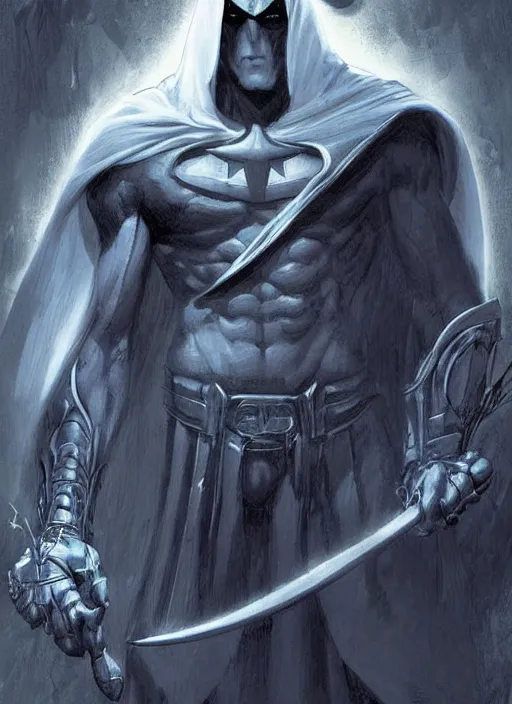 Prompt: digital _ painting _ of _ moon knight _ by _ filipe _ pagliuso _ and _ justin _ gerard _ symmetric _ fantasy _ highly _ detailed _ realistic _ intricate _ port