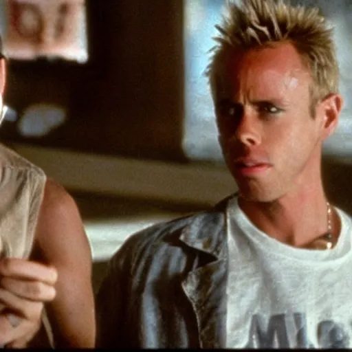 Prompt: a still of from the movie memento crossover with the movie porkies