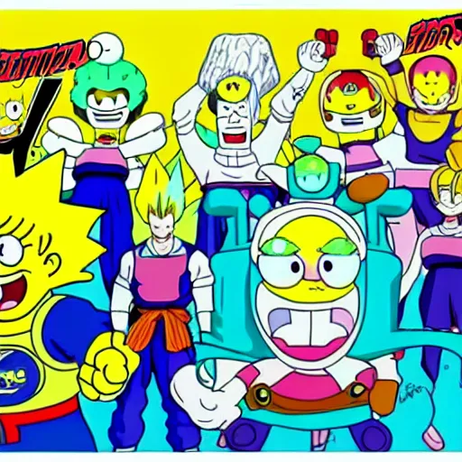 Image similar to sponge bob in dragon ball z style