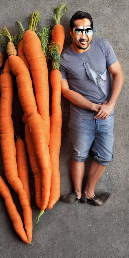 Image similar to Rob Schneider as a carrot