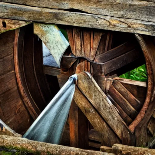 Image similar to fingers on a watermill wheel swiping up on a smartphone