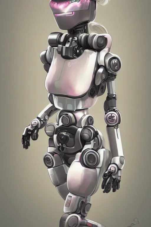 Image similar to cute girly diaper robot, digital art, fantasy, trending on artstation, professional illustration, cgsociety, ultra detailed