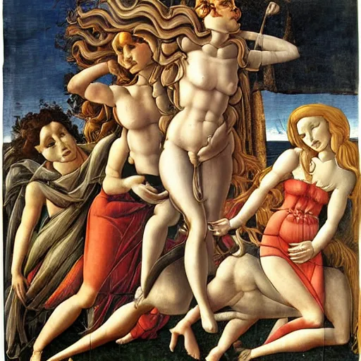 Prompt: botticelli nightmare by dzo