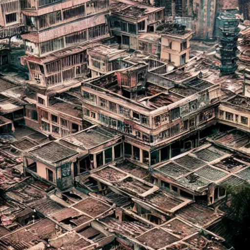 Prompt: kowloon walled city