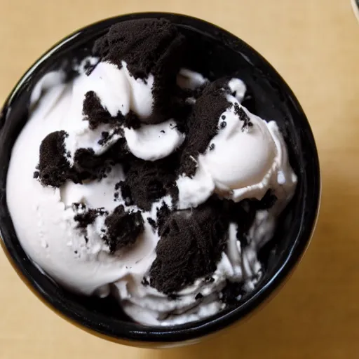 Prompt: dreamy black icecream