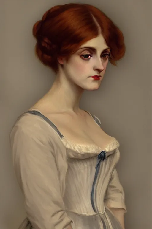 Image similar to victorian lady, painting by rossetti, detailed art, artstation