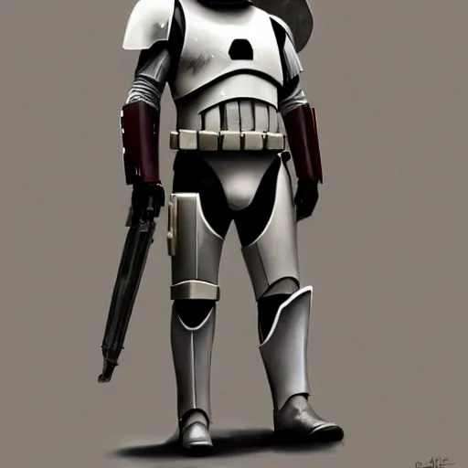 Image similar to an imperial stormtrooper walking, full body photography, extremely long shot, long shot, full-length, head-to-toe, concept art by Doug Chiang cinematic, realistic painting, high definition, concept art, the Mandalorian concept art style