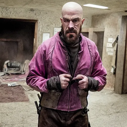 Prompt: still if jess pink man from breaking bad as jon snow in shame of thrones