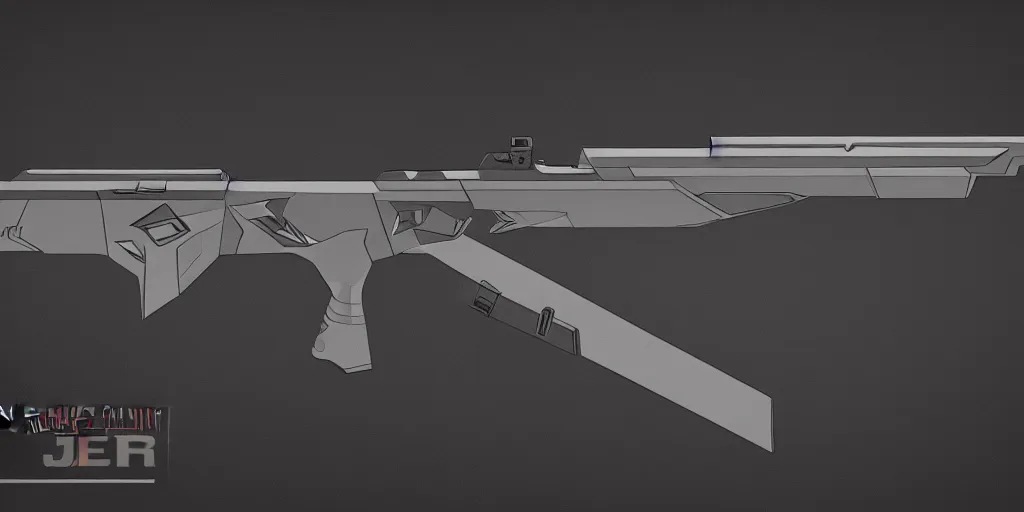 Image similar to a futuristic rifle designed by jsezz john seru and aaron de leon concept art, matte, sharp focus, illustration