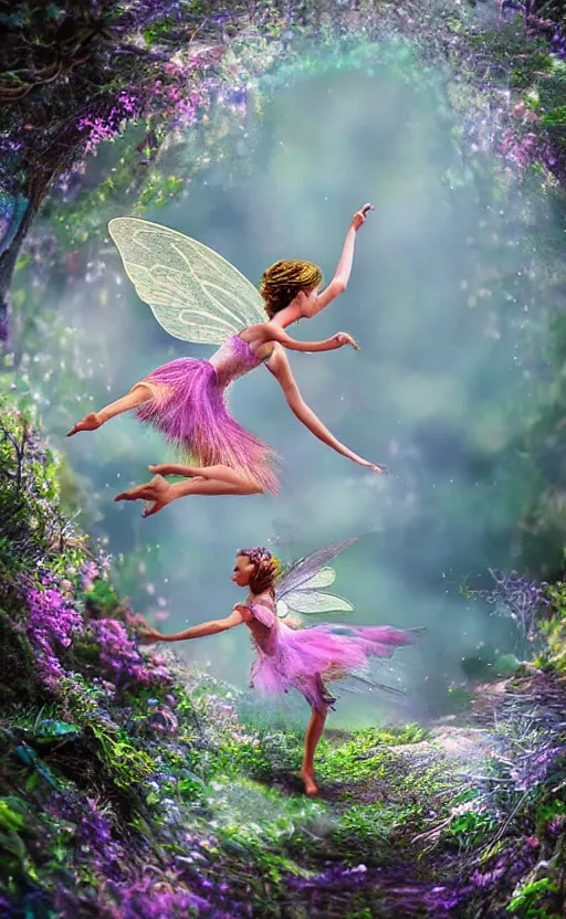 Image similar to fairy dancing, photography, ultra realistic, highly detailed, nature