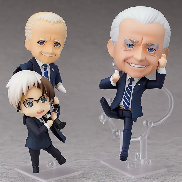 Image similar to an anime nendoroid figurine of Joe Biden, fantasy, figurine , product photo