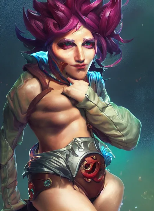 Image similar to charly garcia as a character from league of legends, hyper detailed, digital art, overhead view, trending in artstation, studio quality, smooth render, unreal engine 5 rendered, octane rendered, art style by klimt and nixeu and ian sprigger and wlop and krenz cushart