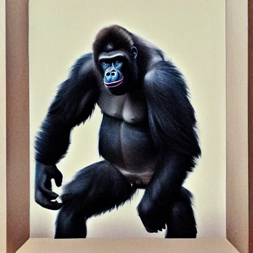 Prompt: nimble gorilla dancing in the ballroom